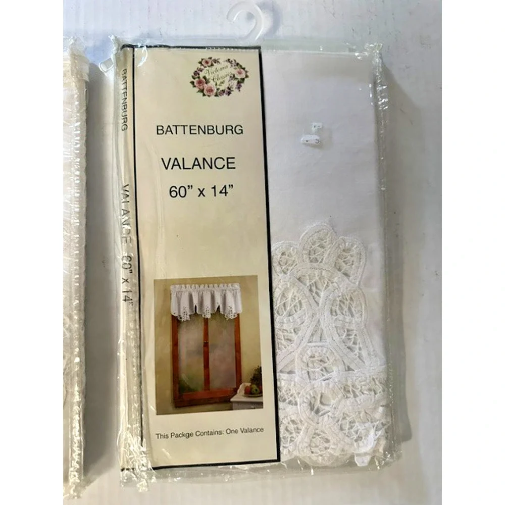 Battenburg Tier Pair 60x24 and Valance 60x14 New White
